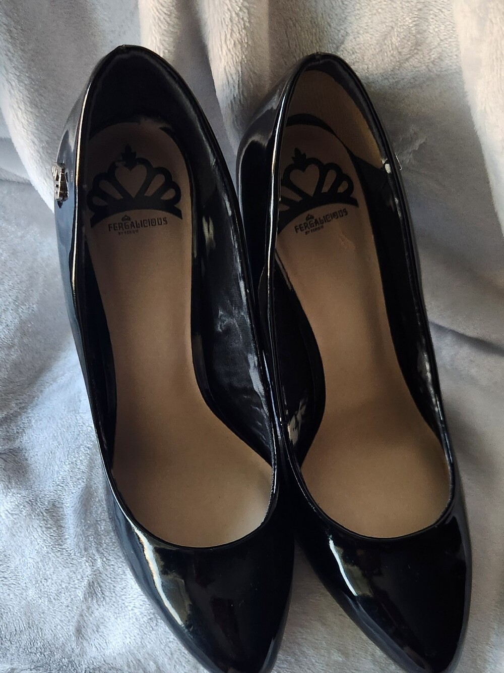 Fergalicious Black Patent Pointed Toe Heels